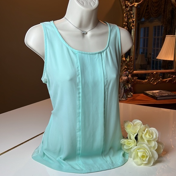 ANN TAYLOR SEA FOAM GREEN SLEEVELESS TOP SIZE SMALL - Picture 4 of 16